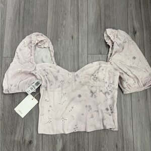 Wilfred Novella Puff Sleeve Top - Light Pink